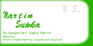 martin supka business card